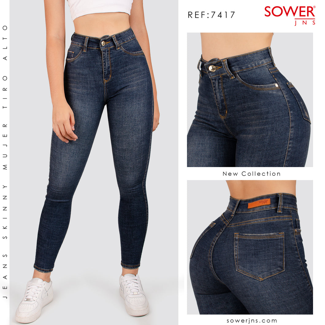 Jeans Skinny Tiro Alto S7417