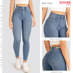 Jeans Skinny Tiro Alto S7431