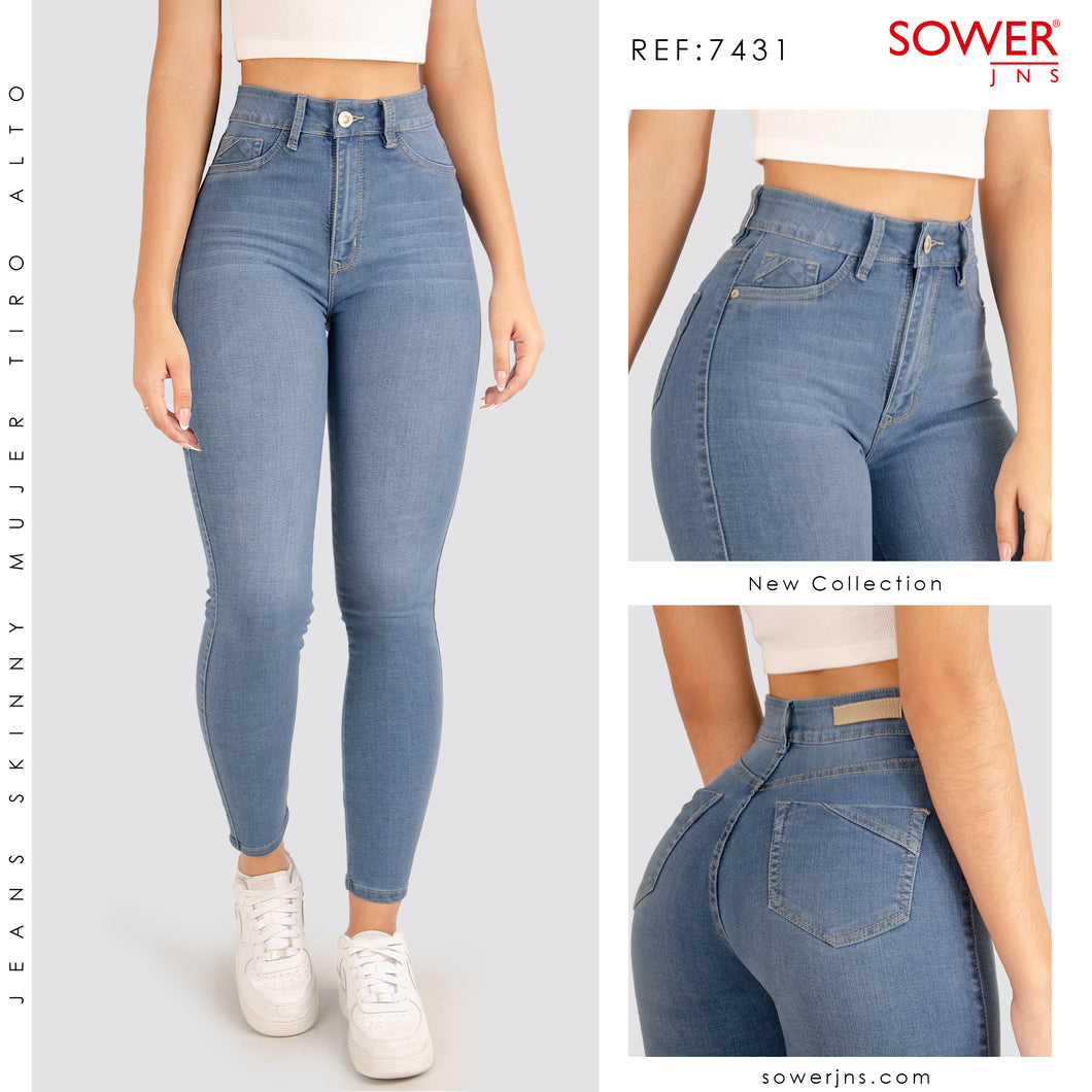 Jeans Skinny Tiro Alto S7431