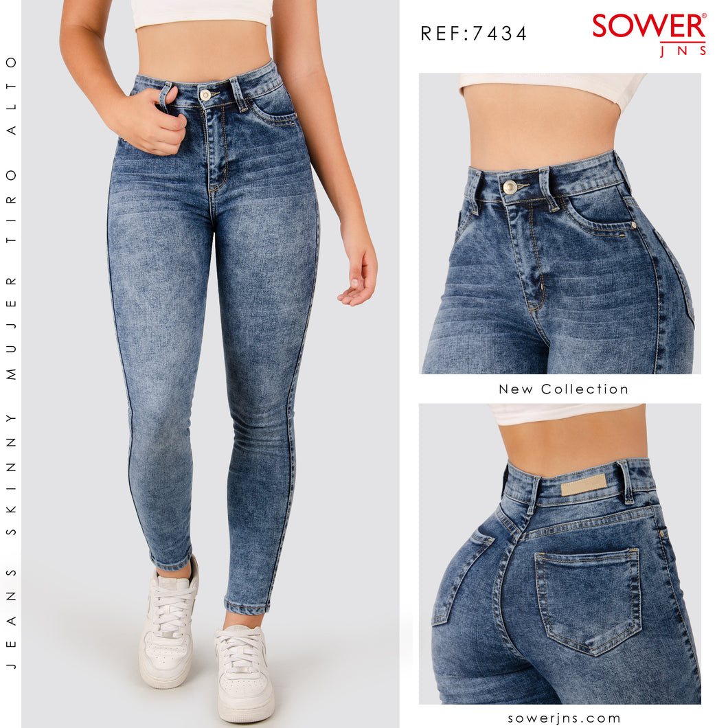 Jeans Skinny Tiro Alto Premium S7434