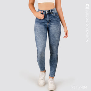 Jeans Skinny Tiro Alto Premium S7434